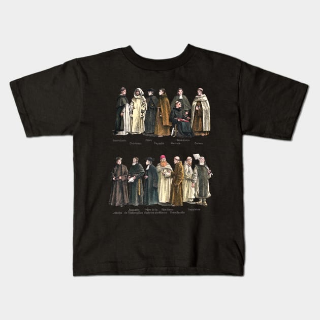 Orders of Religious from an Antique Illustration Kids T-Shirt by Catholicamtees